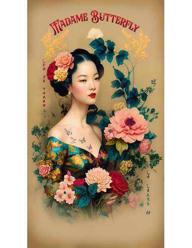 Tenture MADAME BUTTERFLY  100x180  cm