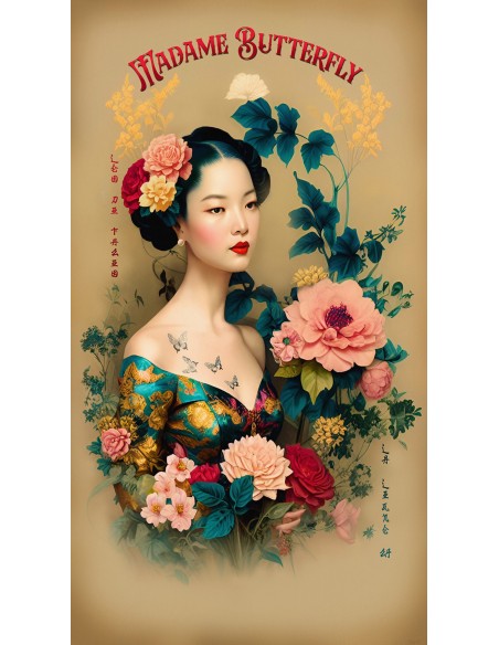 Tenture MADAME BUTTERFLY  100x180  cm