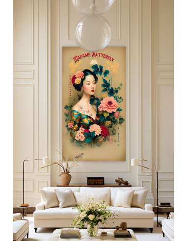Tenture MADAME BUTTERFLY  100x180  cm