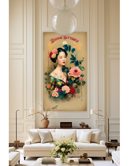 Tenture MADAME BUTTERFLY  100x180  cm