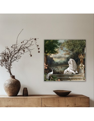 TABLEAU LE LION BLANC 40x40 cm