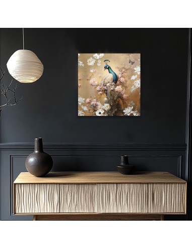 TABLEAU PAON 40x40 cm