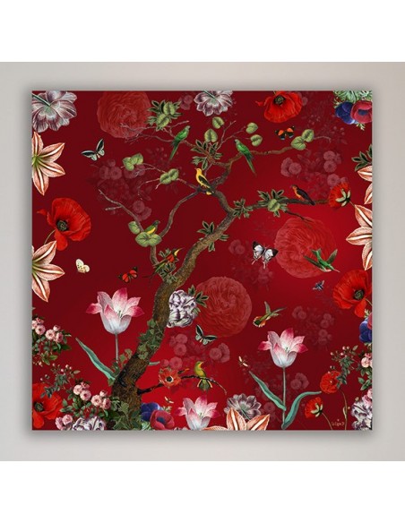 TABLEAU LE CHANT DES OISEAUX 40x40 cm