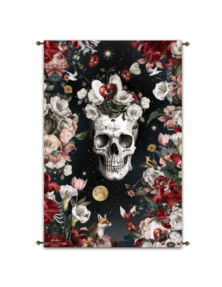 NIGHT SKULL WALL HANGING  88x132 cm