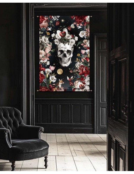 NIGHT SKULL WALL HANGING  88x132 cm