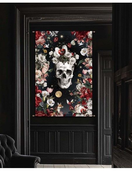 NIGHT SKULL WALL HANGING 132x194 cm