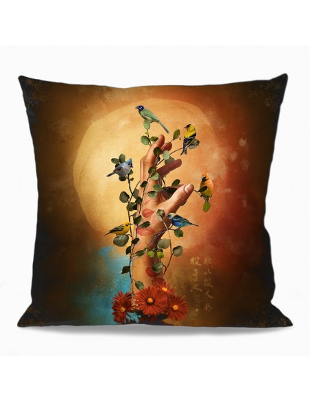 HOUSSE DE COUSSIN THE BIRDS GATHER 45x45 cm