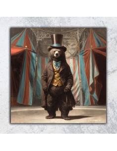 BEAR PRINTED CANVAS 40x40 cm