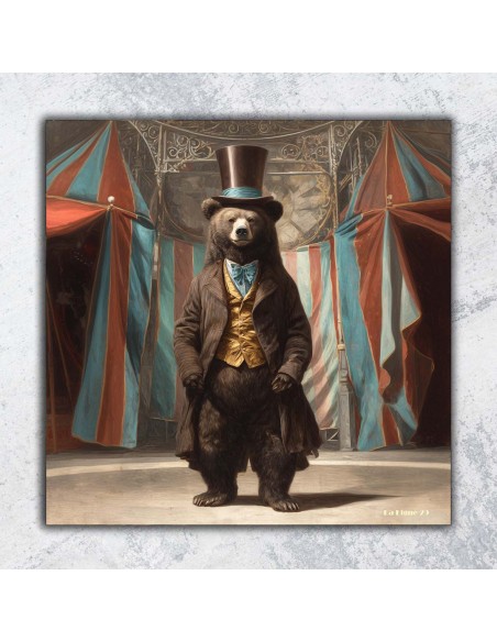 BEAR PRINTED CANVAS 40x40 cm
