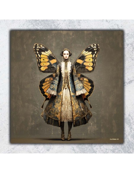 FEMME PAPILLON PRINTED CANVAS  40x40 cm