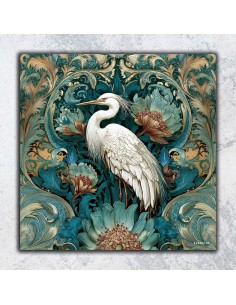 HERON PRINTED CANVAS  40x40 cm