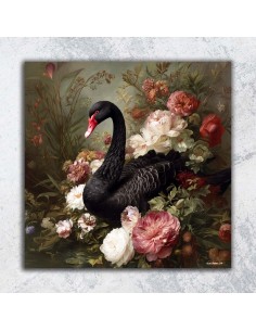 TABLEAU BLACK SWAN 40x40 cm