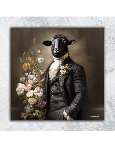 PRINTED BLACK SHEEP CANVAS  40x40 cm