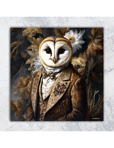 CHOUETTE PRINTED CANVAS  40x40 cm